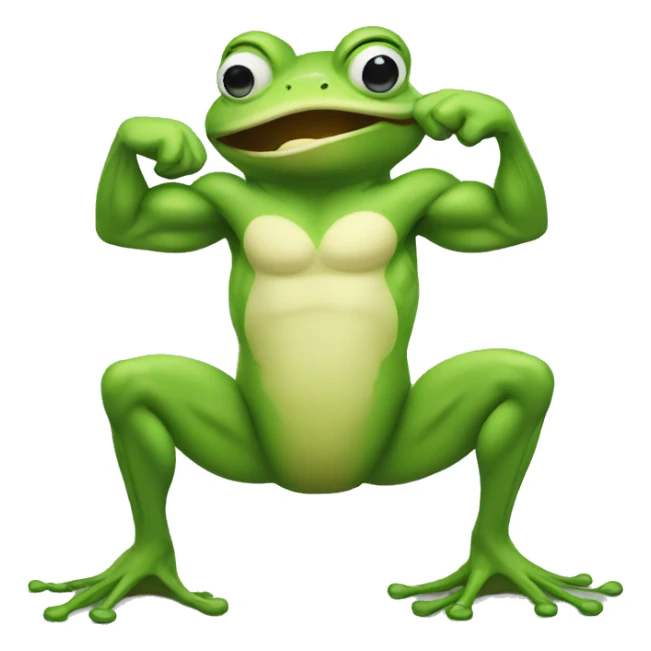 frog flexing muscle sticker