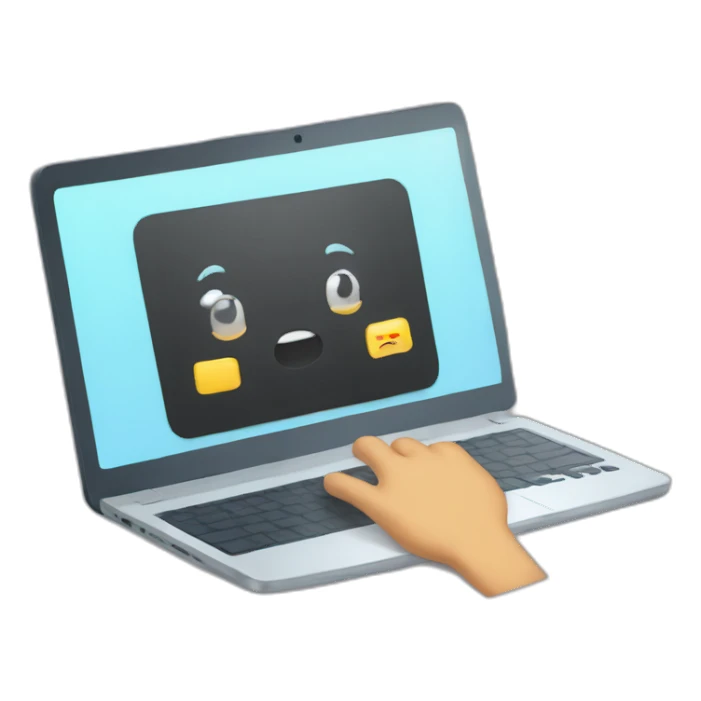 Laptop screen with reporting sticker