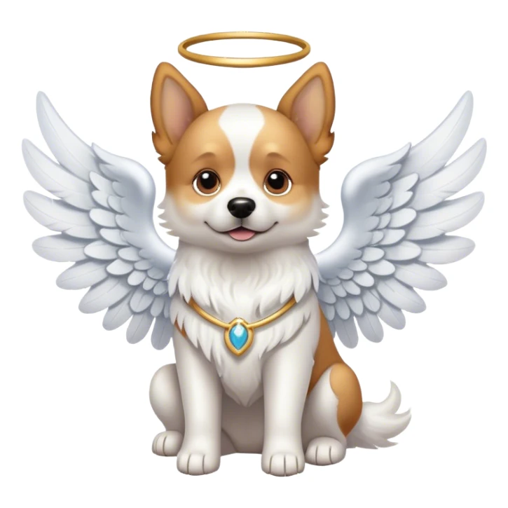 Dog with angel wings sticker