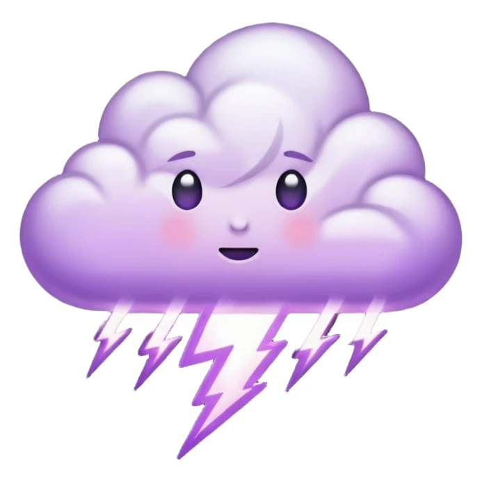 cloud with pale purple lightning sticker