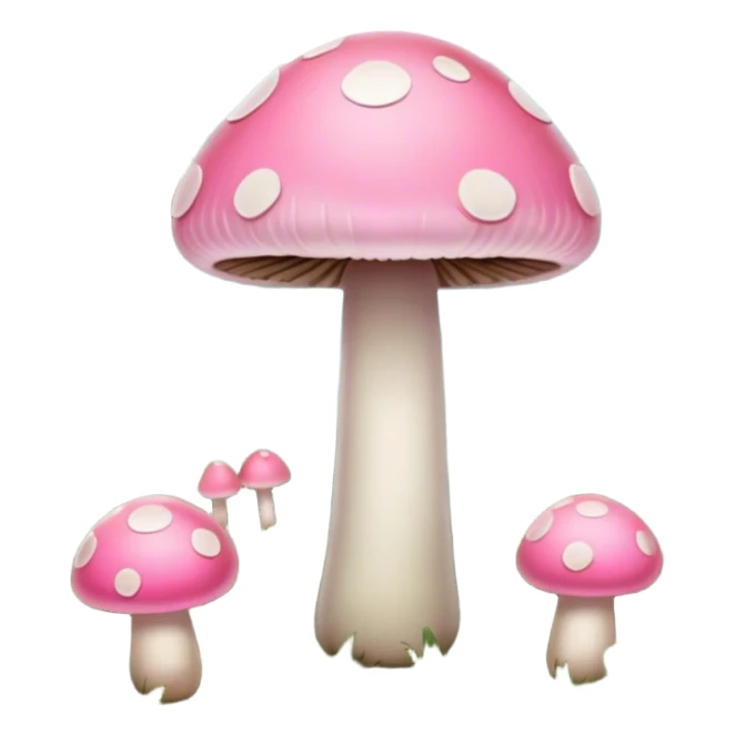 Pastel pink mushroom sticker