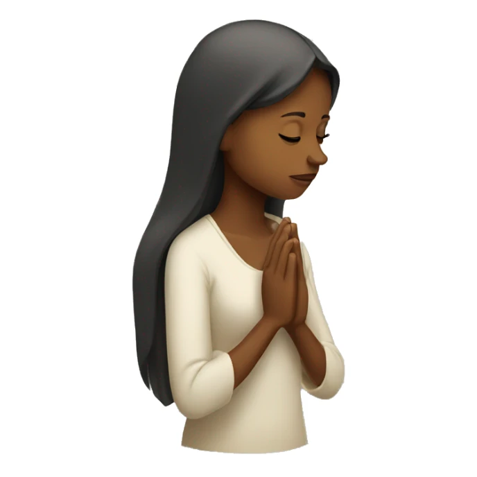pensive praying woman sticker