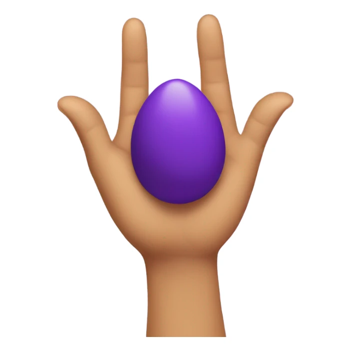 Purple egg raising hands sticker