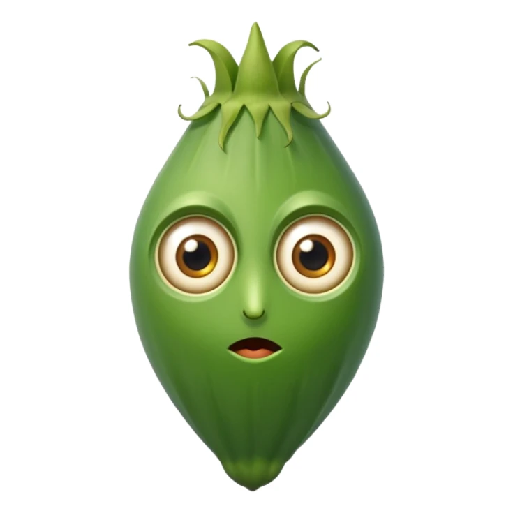 bhindi keeping the shape normal with big eyes sticker