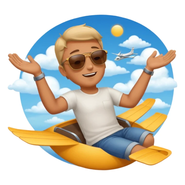 Guy relaxing flying seeing sky sticker