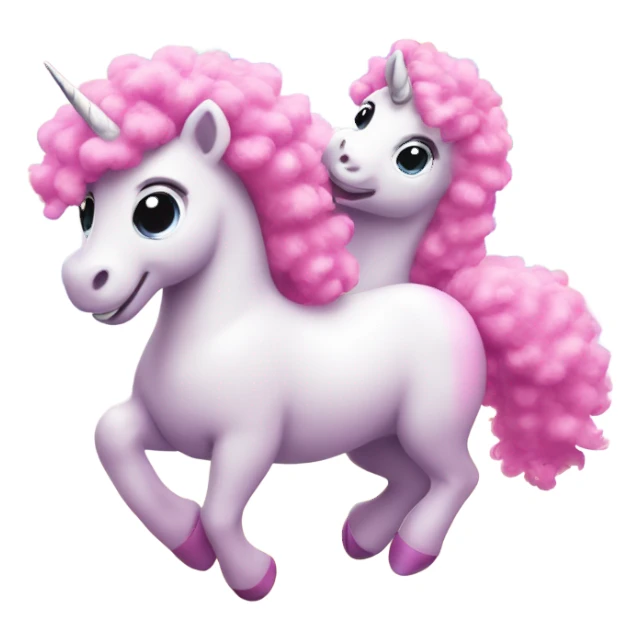 Pink fluffy unicorns dancing on rainbows  sticker