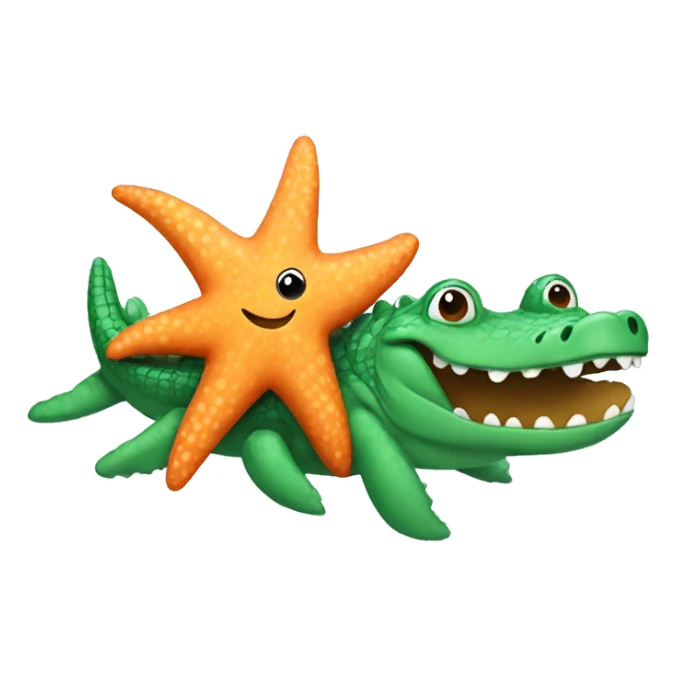 Starfish with a crocodile in the arms sticker