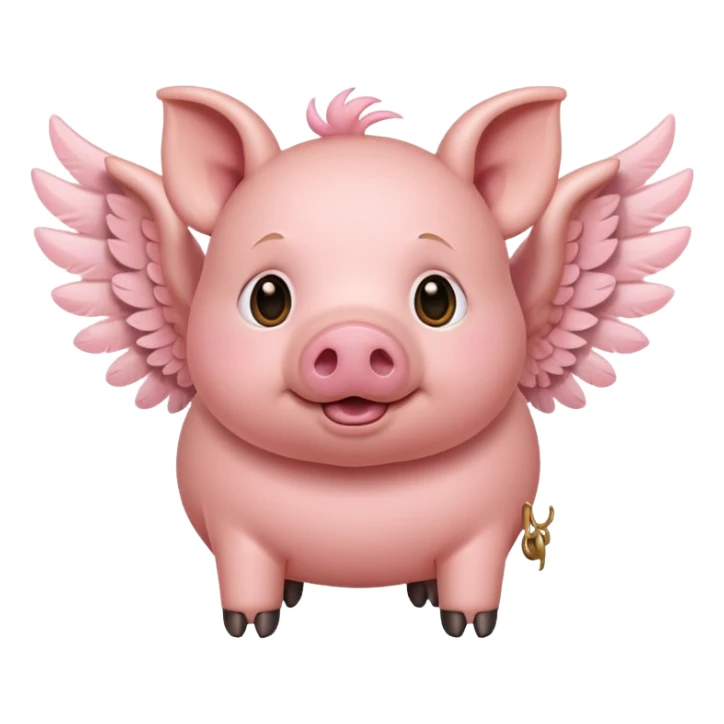 pig flying  sticker