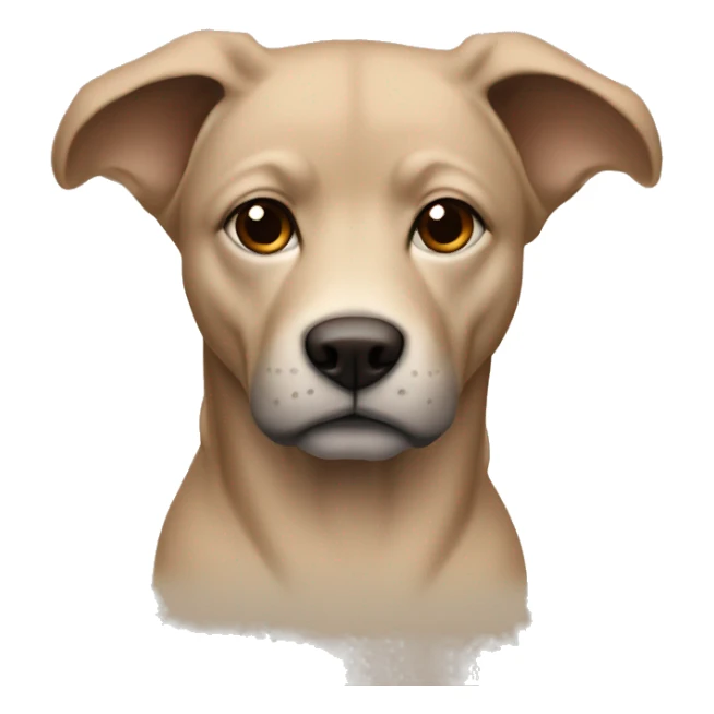 beige canaan with brown folded ears sticker