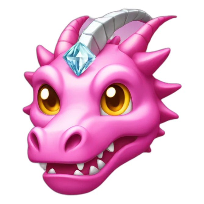 Pink Dragon Head With Diamond Horn sticker