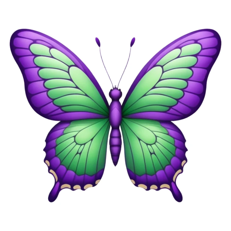 Purple and green butterfly sticker