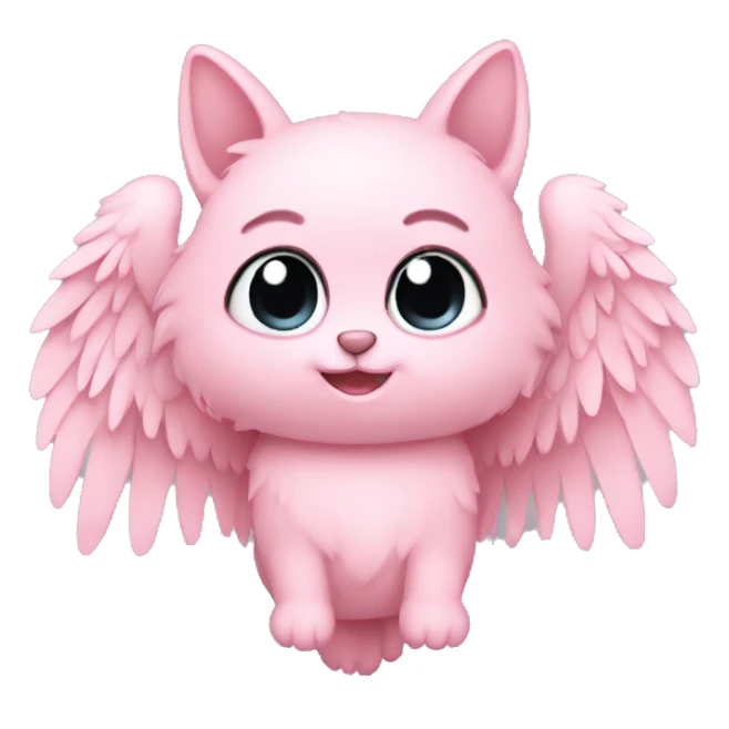 Furry Blush Pink heart with wings  sticker