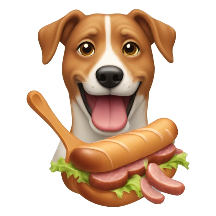 Perro salchicha comiendo  sticker