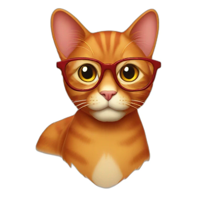 a red cat in glasses sticker