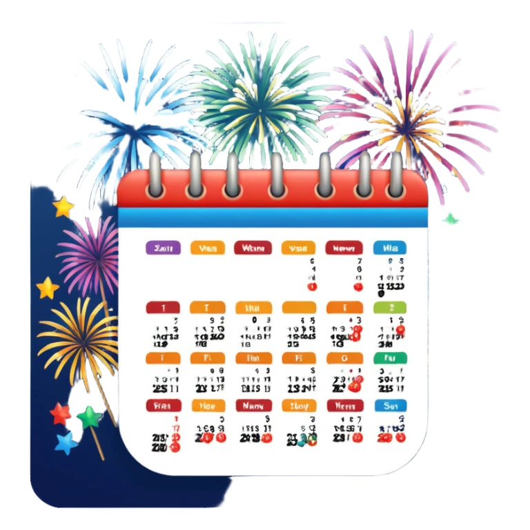new year calendar sticker