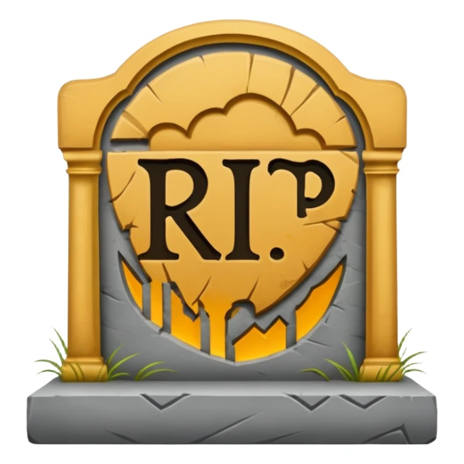 The word RIP on headstone  sticker