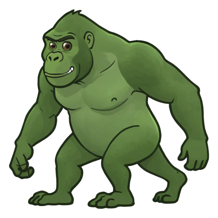 Gorilla in the forest walking sticker