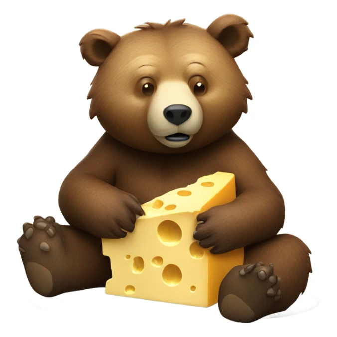 grizzly bear eating cheese sticker