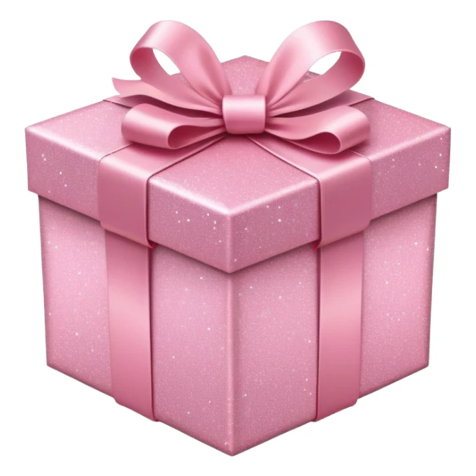 light pink gift box covered in sparkles sticker