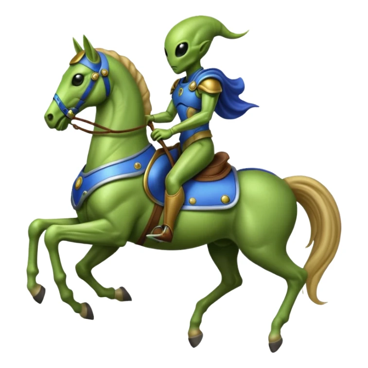 Alien on horse sticker