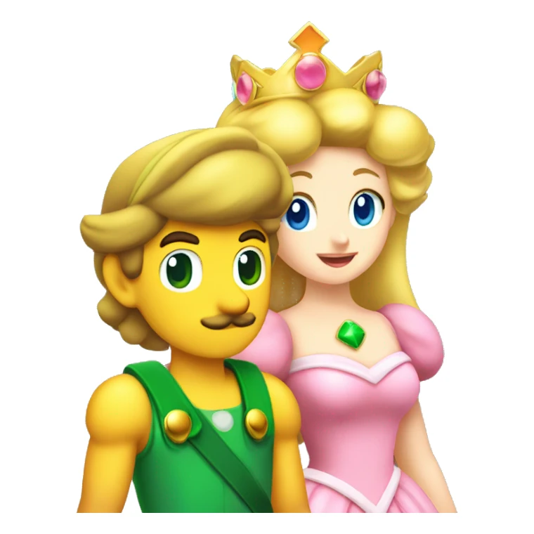 princess peach and luigi sticker