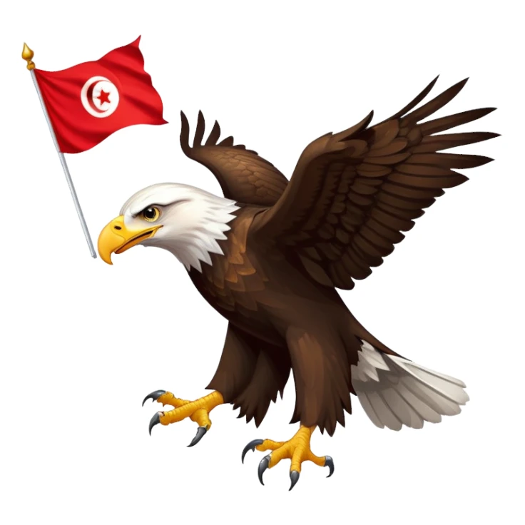 Eagle with Tunisian flag sticker