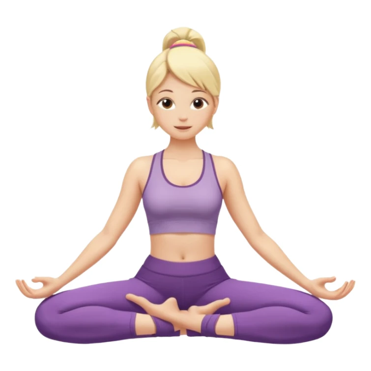 blonde girl doing yoga sticker