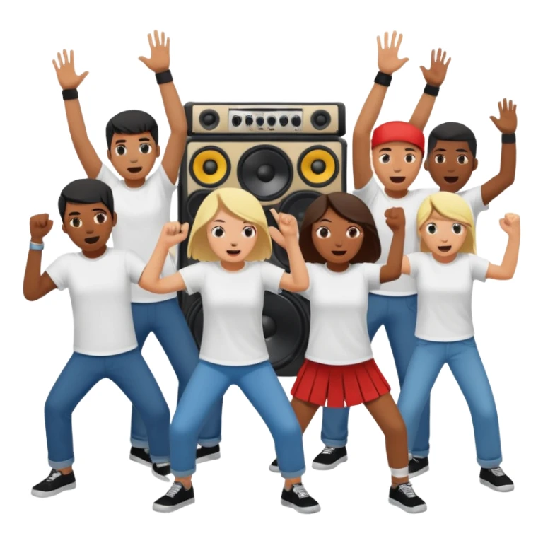 people moshing against a soundsystem sticker