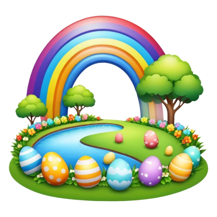 an easter rainbow landscaping  sticker