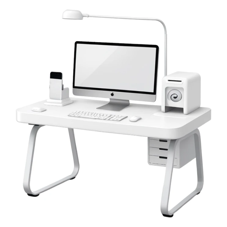 White desk gaming table setup sticker