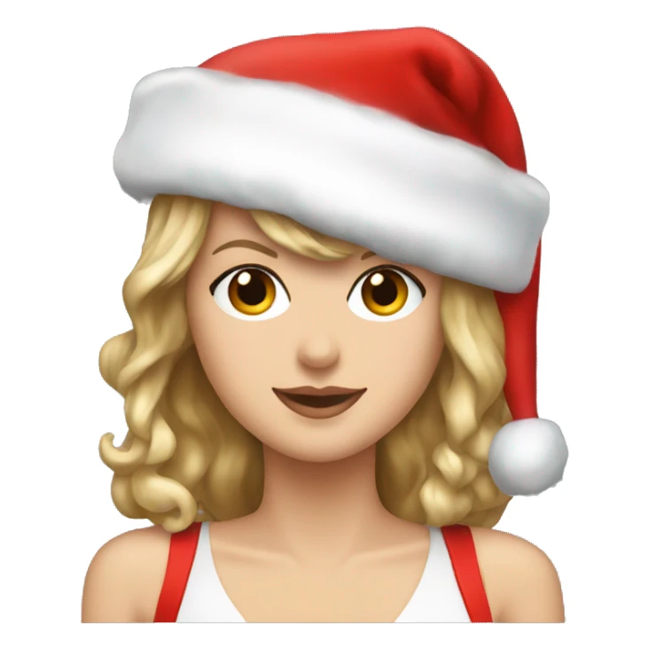 Taylor Swift with a Santa Claus hat sticker