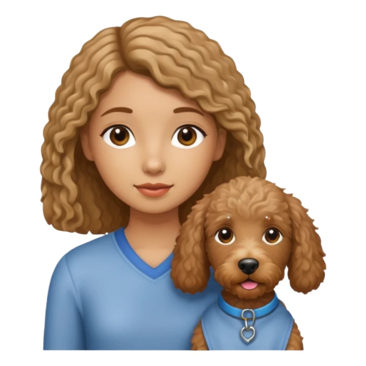 Girl with a Labradoodle  sticker