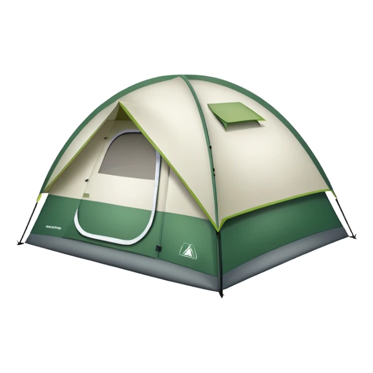 white and green camping tent sticker