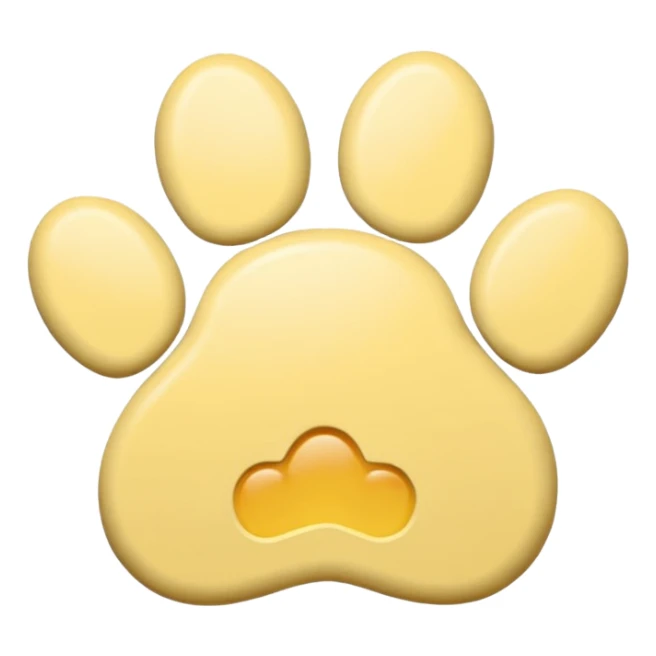 a pastel yellow pawprint sticker