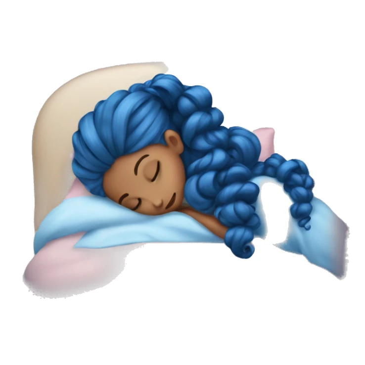 Ariana sleeping with blue curly ponytail sticker