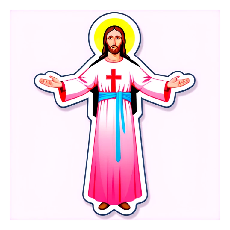 Rosa claro Jesús  sticker