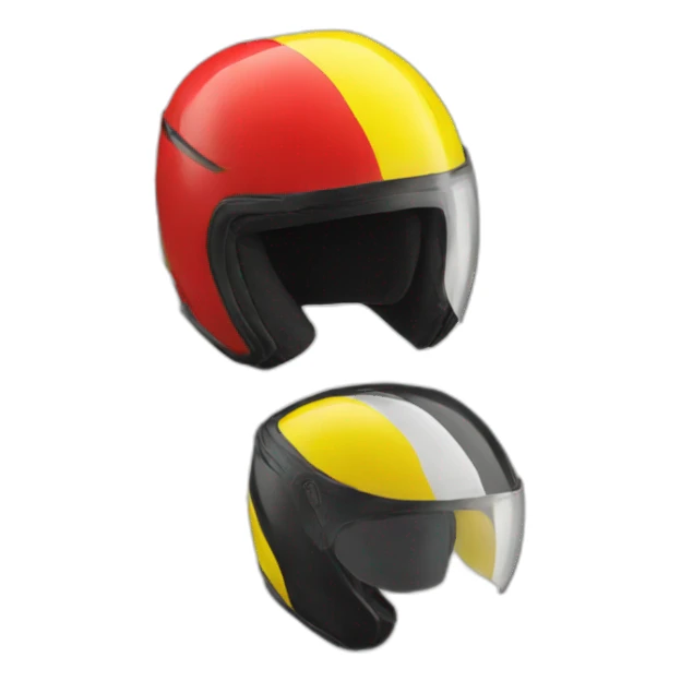 driver helmet red yellow black sticker