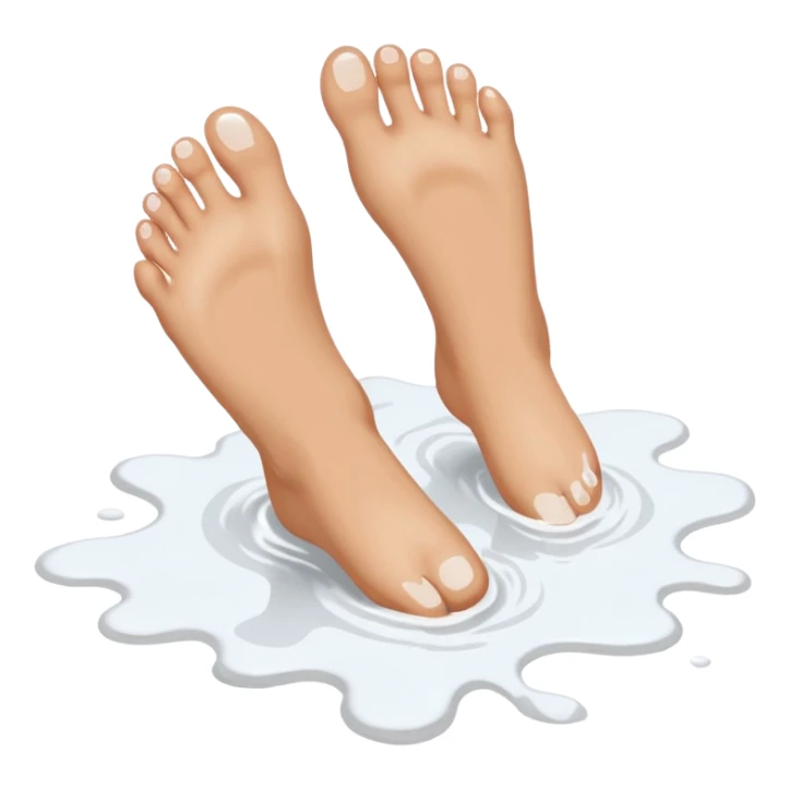 Barefeet balancing in white paint puddle sticker