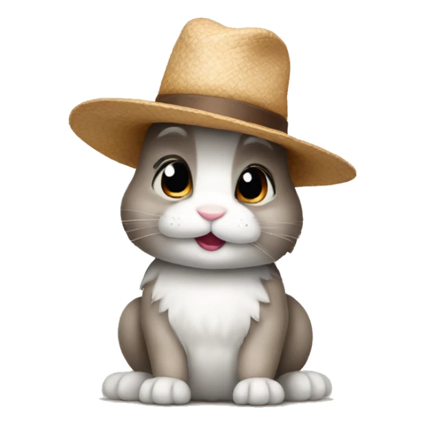 Bunny wearing a hat sticker