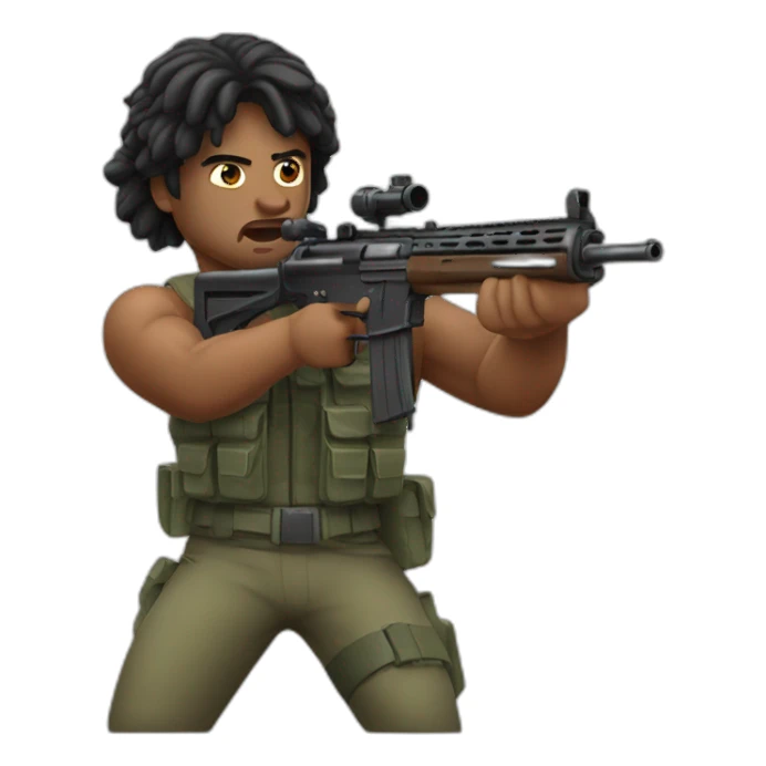 rambo shooting sticker