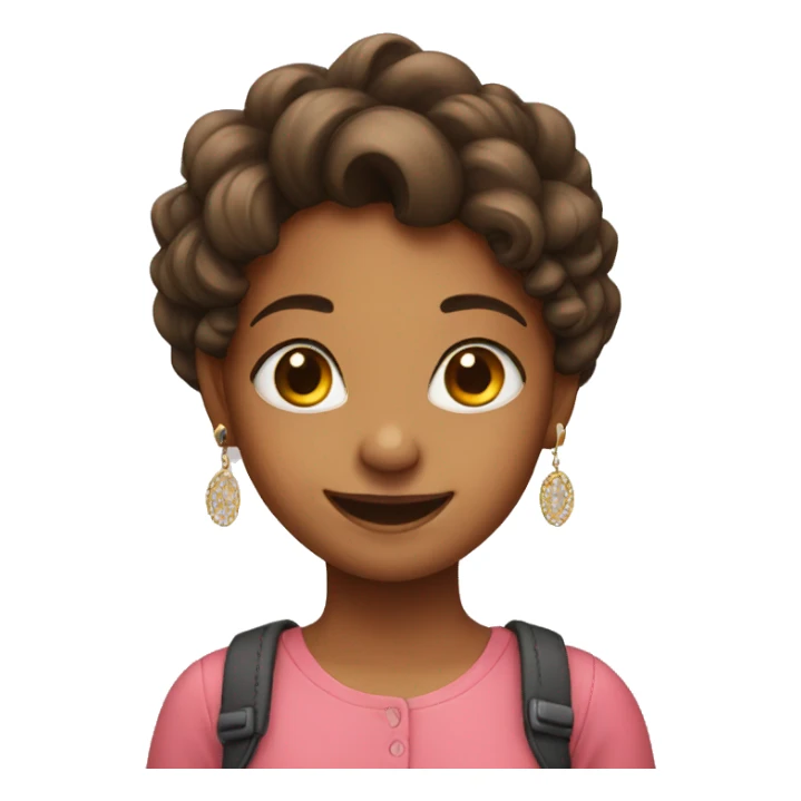 smiling girl with earrings sticker