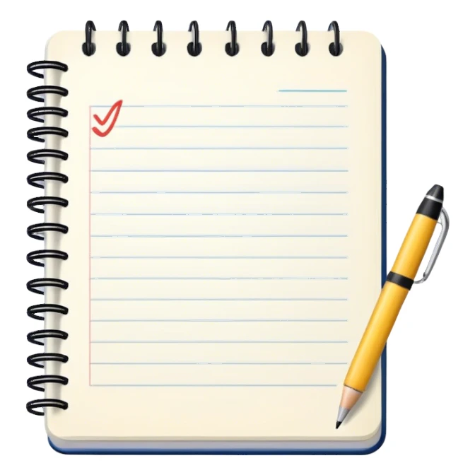 notebook with english notes sticker