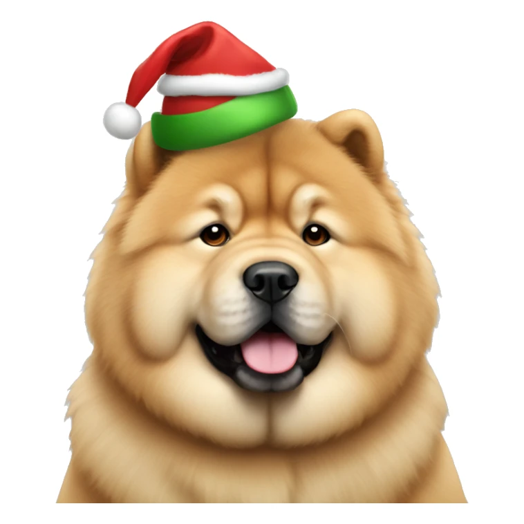 a chow chow wearing a christmas hat sticker