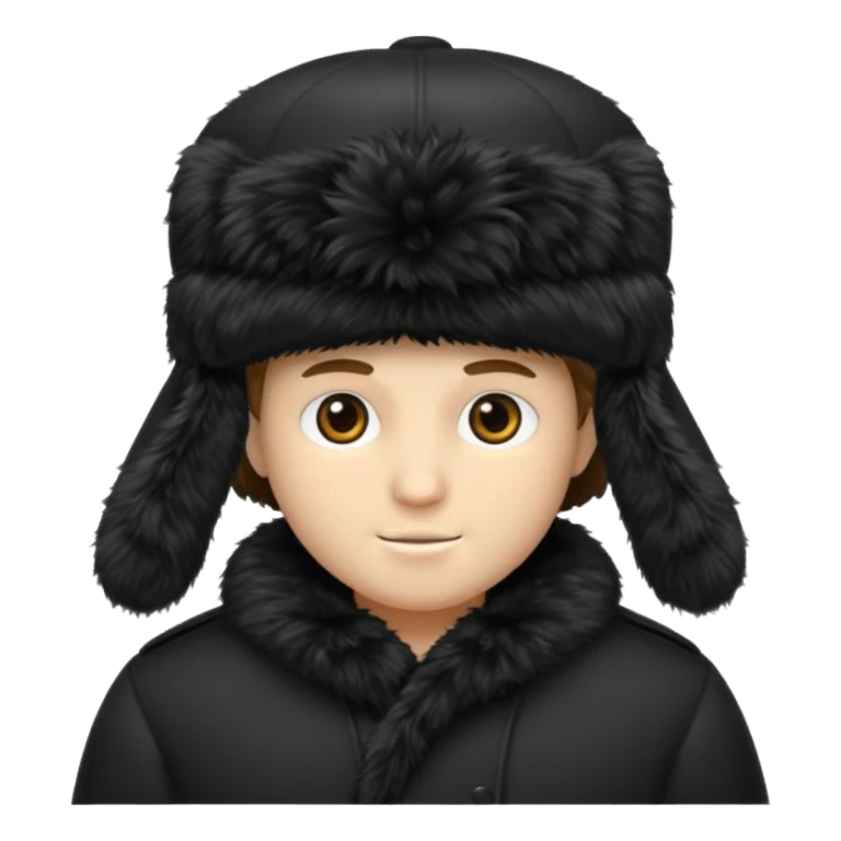 A blank Black ushanka hat sticker