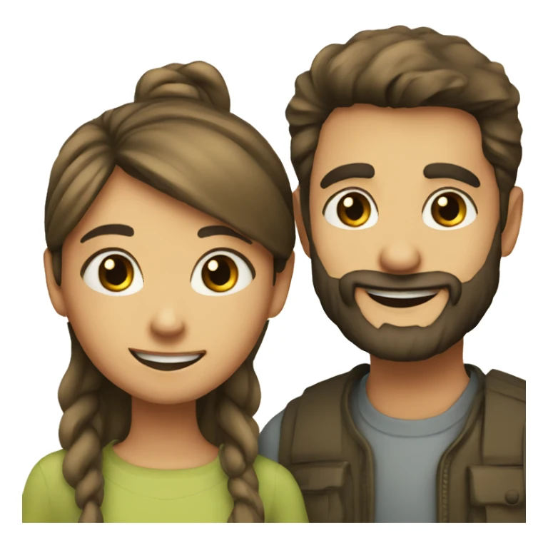 smiling girl with bearded boy sticker