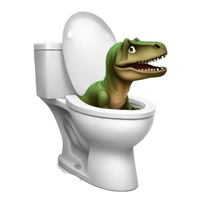 Trex pooping on toilet sticker