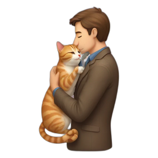 A man kissing à cat sticker