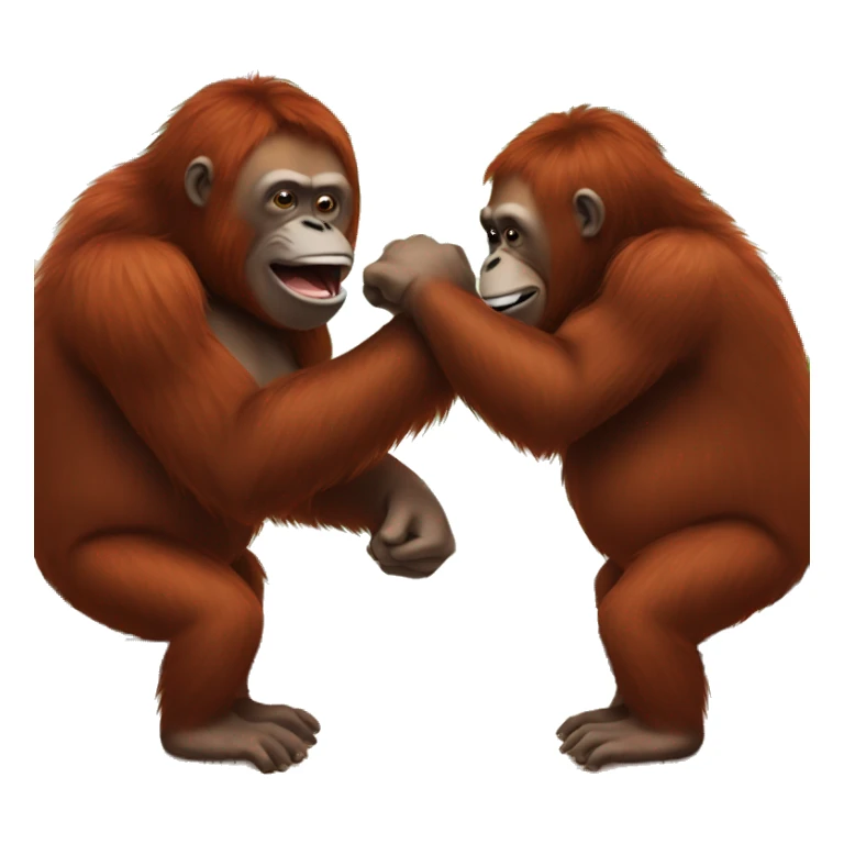 two orangutans fighting at the bar sticker