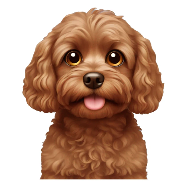 adorable brown cavapoo dog face sticker