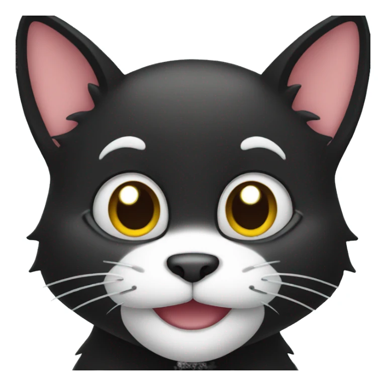 Smiling black cat cartoon  sticker